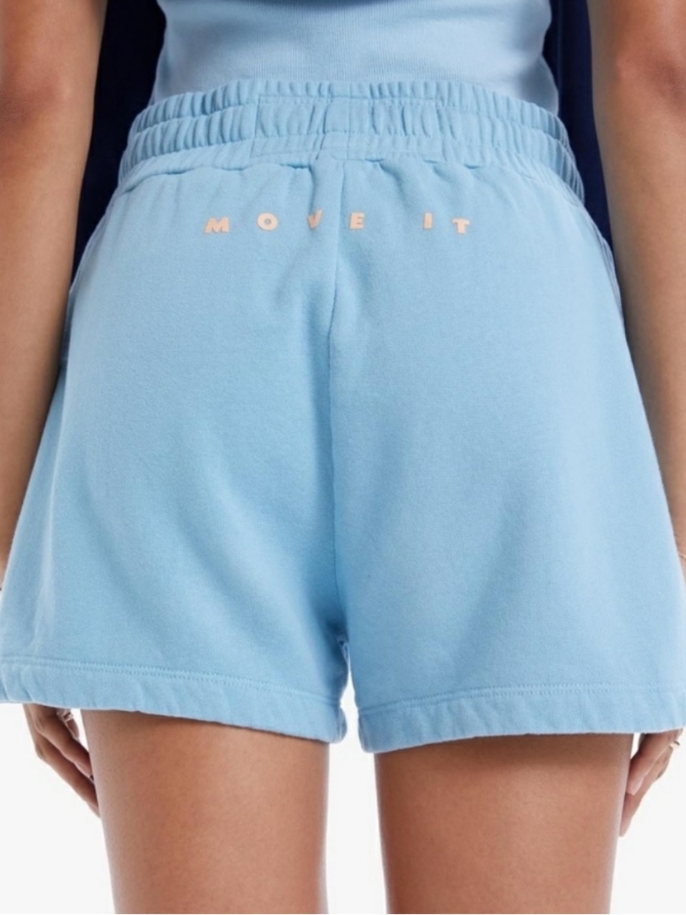 MOTHER The Knockout Short Size Small Sweat Shorts Move It Milky Baby Blue